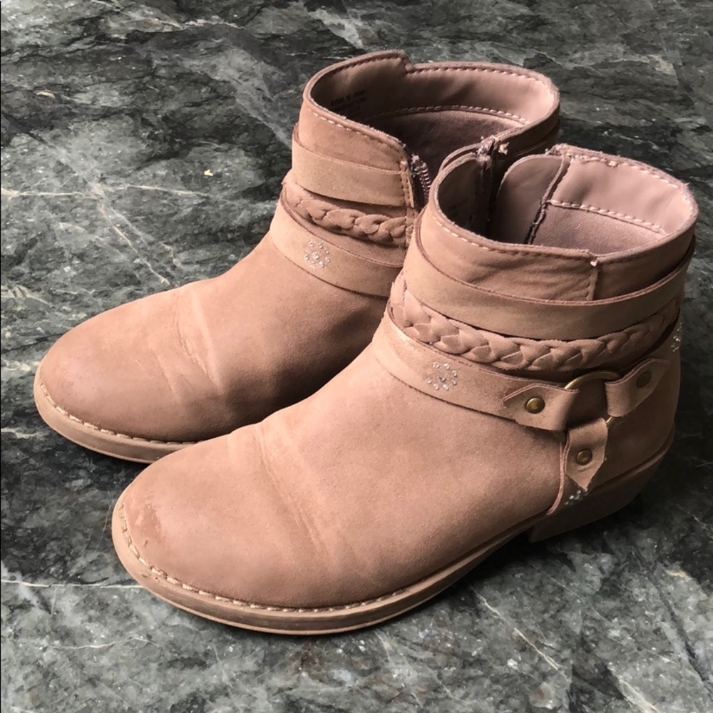 Girls Faux Leather Ankle Boots